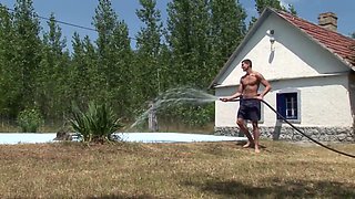 Mario McCabe Barebacks Blond Boys Hot Pool Fuck with His Buddy