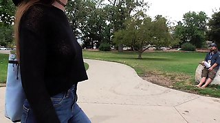 European Amateur Gives Wicked Head Outdoors In Public