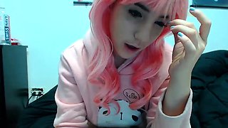 Sexy amateur redhead teen double dildo action