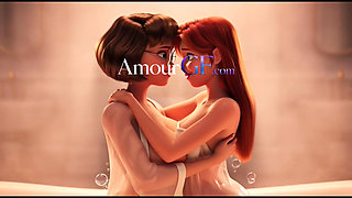 3D Animation Velma Eats Ass and Daphne Spreads in Steamy Bath