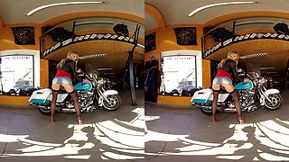 186 - Claudia Mac - Blonde Pornstar Naked On A Bike
