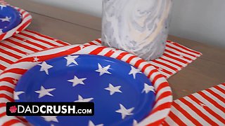 Stepdaughter strips & gives stepdad a little surprise for Independence Day