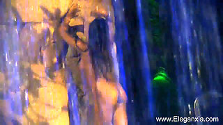 Beautiful Indian babe dancing outdoor