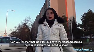 Public agent multiple ejaculations as narrow moist warm cunt strokes agents balls