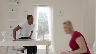 Horny blonde MILF interracial porn crazy story