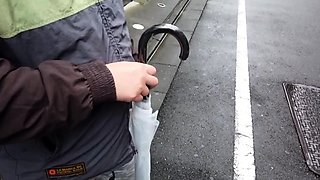 Brunette Flashing Her Titties And Pussy Outdoors In Public