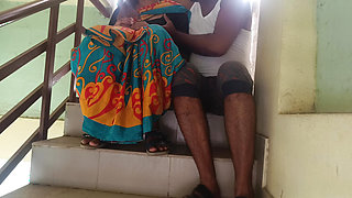 chennai cheating wife enjoying doggy style fucking in balcony steps with house owner