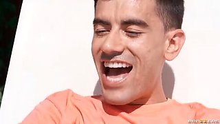 Jasmine Sherni Pool Drowning Prank with Big Tits and Blowjob