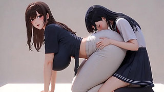 lesbians, huge ass worship.