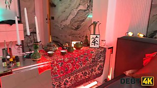 Debt4k. sexy and innocent beauty with outstanding hooters and abilities was a real witch in the bed