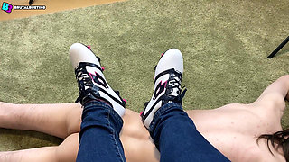 His Fucking Face and Tongue Is Cleaning Her Soccer Shoes! - Dave Moon - Jennifer - Bbusting licking