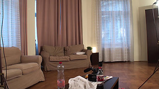 Rough Fucking Behind the Scene with Big Boob Brunette