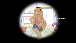 Milftoon Drama - Blonde College student loves to show off her boobs (Gina)