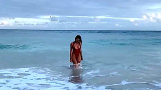 Massive juggs brunette fatty strips and jerks solo