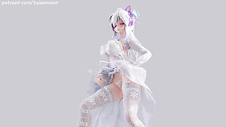 [mmd] Weak T-ara Bridal Erotic White Silk Wedding Dress