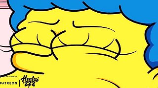 Hentai Simpsons Cheating - Marge Fucks Carl Doggystyle Creampie