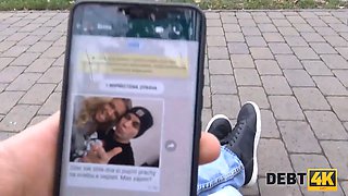 Debt4k. debt collector tracks down Sexy Bride and they have affair