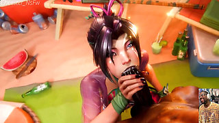 Slutty Fucking Ass Psylocke Deepthroats a BBC at the Beach, Honoka Big Breast Paizuri Cumshot Facial