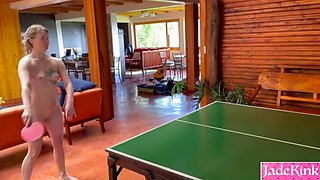 Stepsister Loses Ping Pong Game and Gets Fucked Hard on the Table - JadeKink