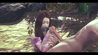 Demon Slayer Hentai - Nezuko Handjob and Anal - Japanese Asian Manga Anime Film Game Porn