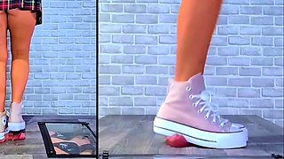 Ambers CBT - Smushing His Cock and Balls Under My Pink