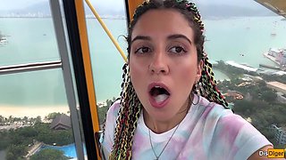Risky Ferris Wheel Handjob - Stranger Swallows My Cum In Public With Katty West