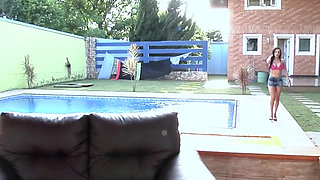 Cum Dripping Tits Licked Clean After Outdoor Pounding