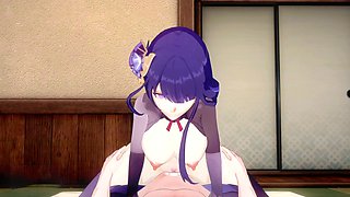 Big tits, raiden shogun, genshin