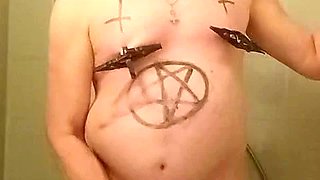 Satan slave takes a perverted piss enema