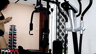 Fitness girl action with fine-looking miss from Magnus Filmes