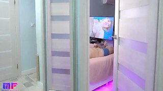 Stepdad Caught by Busty Blonde Stepdaughter Masturbating in Bedroom - Part 5