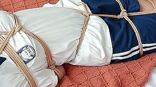 The Innocent Girlfriend Is Bound with Ropes in Her School Uniform
