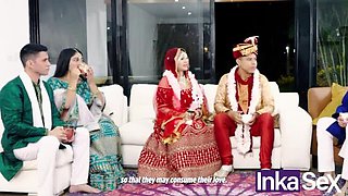 Step Dad Orgy with Stepsisters After Hindu Wedding - Michelle Aldrete & Latina Gostosas