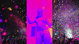 "Sandy Takes the Stage: Sexy Moves, Wild Vibes