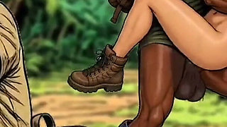 Extreme Blowjob and Fucking in the Jungle. White Wife and BBC