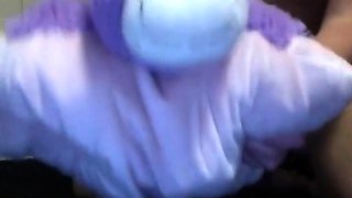 Skinny Girl Humps Pillow On Webcam