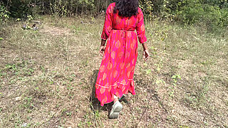 Hot cream pussy in forest side outdoor