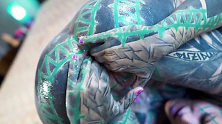 Inked babe craves anal Gaping and messy cumplay