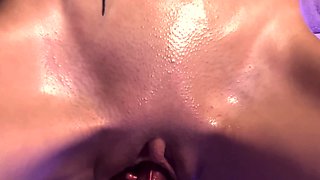 Close up solo beauty toying ass