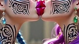 Beautiful Elves Princess Kissing, Ai Animation