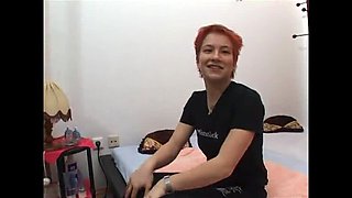 Horny Redhead Fingering Her Wet Pussy in Stockings