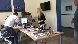Hairy Blonde Teen Takes Rough Anal and Deep Throat