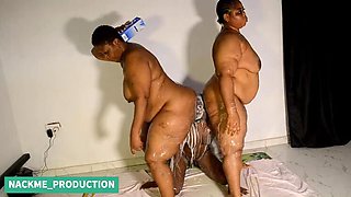 Two Mature BBW Threesome - Homemade Doggy Style Fucking with Big Beautiful Women