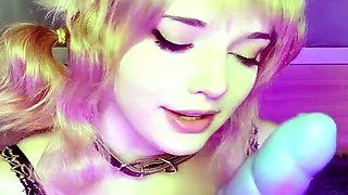 MILF blonde live toys webcam show in shower